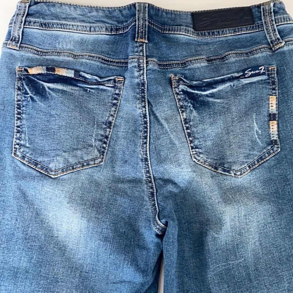 Seven 7 Ankle Straight Step Hem Distressed Stretch Mid -Rise‎ Jeans Blue 8 - Picture 10 of 16
